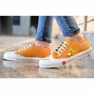 Modern Smiley Men Casual Shoes, Orange